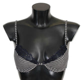Ermanno Scervino Blue Stripes Lace Reggiseno Bra Underwear -   -  Ermanno Scervino.